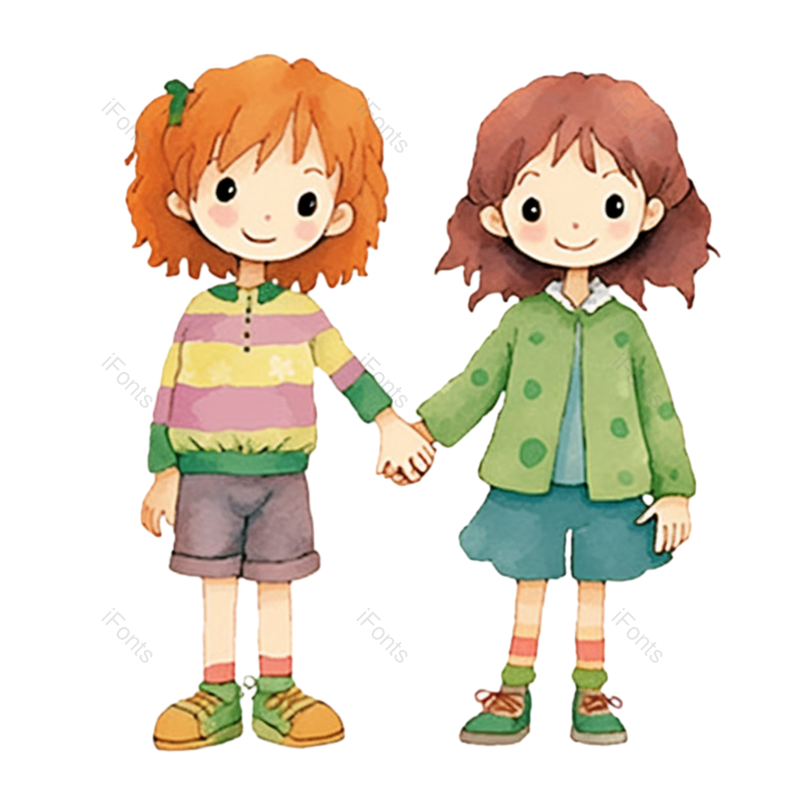 儿童节图片,儿童元素,牵手PNG,快乐童年免抠素材